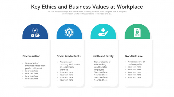Key Ethics And Business Values At Workplace Ppt PowerPoint Presentation File Inspiration PDF Key Ethics And Business Values At Workplace Ppt PowerPoint Presentation File Inspiration PDF