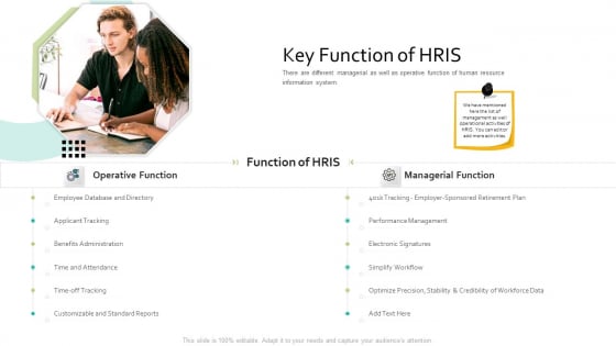 Key Function Of HRIS Human Resource Information System For Organizational Effectiveness Formats PDF