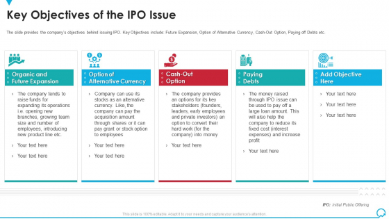 Key Objectives Of The IPO Issue Deal Pitchbook IPO Brochure PDF Key Objectives Of The IPO Issue Deal Pitchbook IPO Brochure PDF
