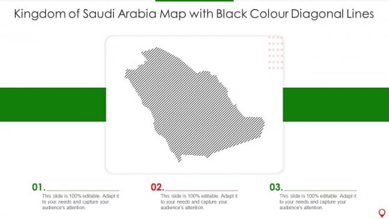 Kingdom Of Saudi Arabia Map With Black Colour Diagonal Lines Icons PDF