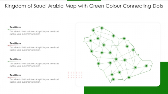 Kingdom Of Saudi Arabia Map With Green Colour Connecting Dots Template PDF
