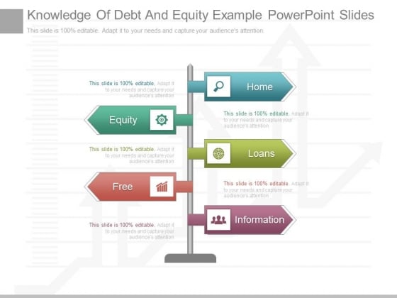 Knowledge Of Debt And Equity Example Powerpoint Slides
