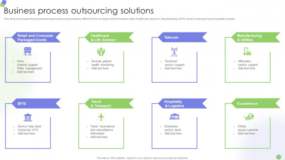 Knowledge Process Outsourcing Company Profile Business Process Outsourcing Solutions Graphics PDF