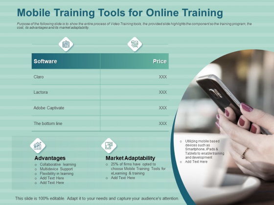 LMS Development Session Mobile Training Tools For Online Training Ppt 