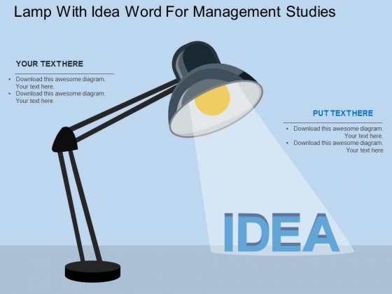 Lamp With Idea Word For Management Studies Powerpoint Template Lamp With Idea Word For Management Studies Powerpoint Template