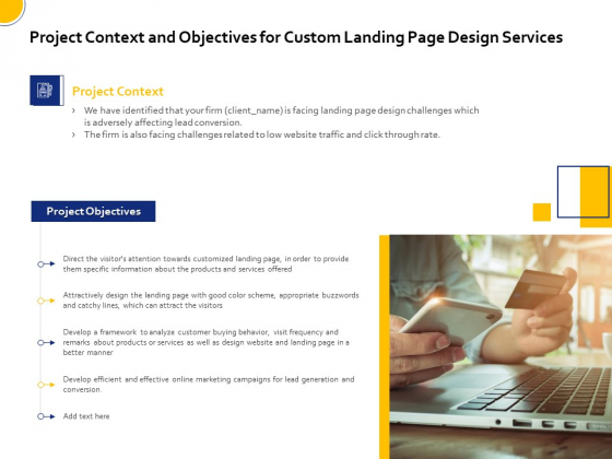 Landing Page Design Optimization Project Context And Objectives For Custom Landing Page Design Services Information PDF Landing Page Design Optimization Project Context And Objectives For Custom Landing Page Design Services Information PDF