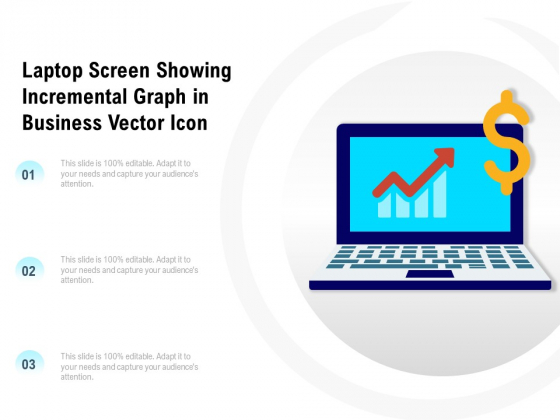 Laptop Screen Showing Incremental Graph In Business Vector Icon Ppt PowerPoint Presentation Gallery Pictures PDF