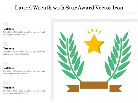 Laurel Wreath With Star Award Vector Icon Ppt PowerPoint Presentation Gallery Influencers PDF