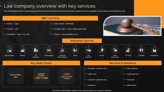 Law And Enforcement Company Profile Law Company Overview With Key Services Information PDF Law And Enforcement Company Profile Law Company Overview With Key Services Information PDF