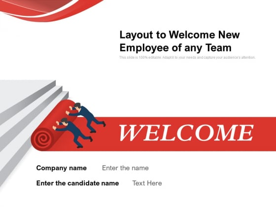 Layout To Welcome New Employee Of Any Team Ppt PowerPoint Presentation Summary Mockup PDF