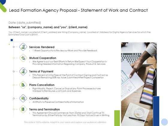 Lead Formation Agency Proposal Statement Of Work And Contract Ppt Layouts Slides PDF Lead Formation Agency Proposal Statement Of Work And Contract Ppt Layouts Slides PDF