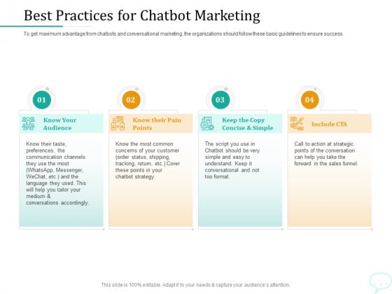 Lead Generation Initiatives Through Chatbots Best Practices For Chatbot Marketing Template PDF Lead Generation Initiatives Through Chatbots Best Practices For Chatbot Marketing Template PDF