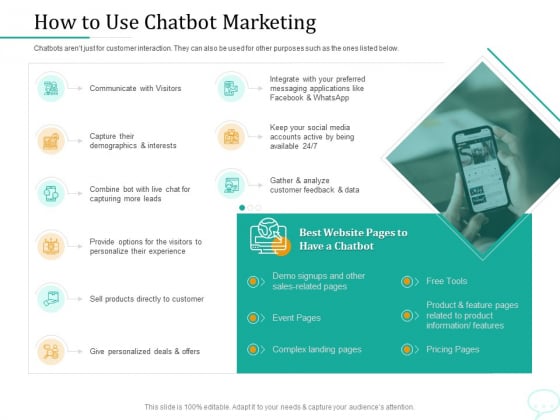 Lead Generation Initiatives Through Chatbots How To Use Chatbot Marketing Clipart PDF Lead Generation Initiatives Through Chatbots How To Use Chatbot Marketing Clipart PDF