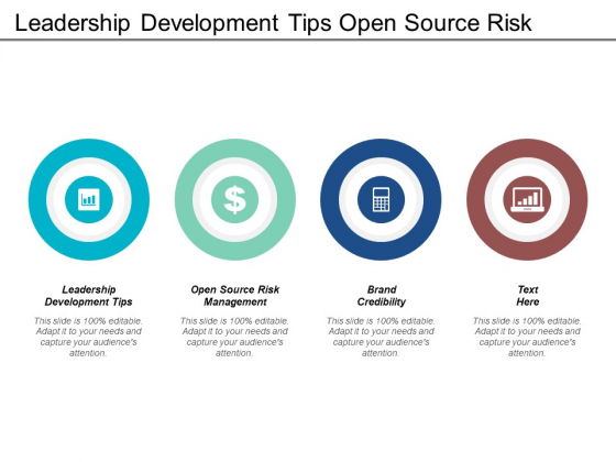 Leadership Development Tips Open Source Risk Management Brand Credibility Ppt PowerPoint Presentation Outline Example