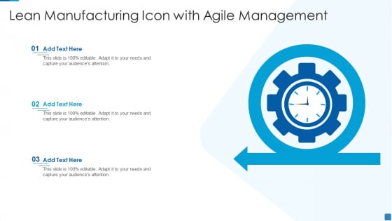 Lean Manufacturing Icon With Agile Management Microsoft PDF