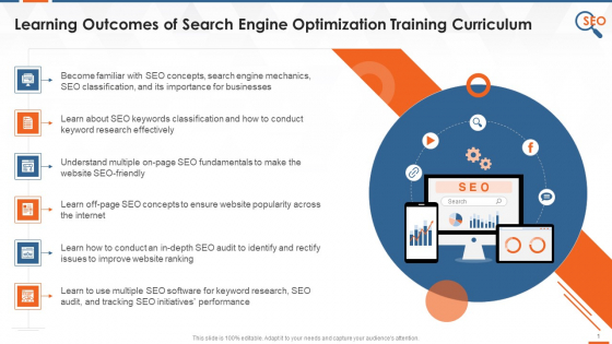 Learning Outcomes Of Search Engine Optimization Training Curriculum Training Ppt Learning Outcomes Of Search Engine Optimization Training Curriculum Training Ppt