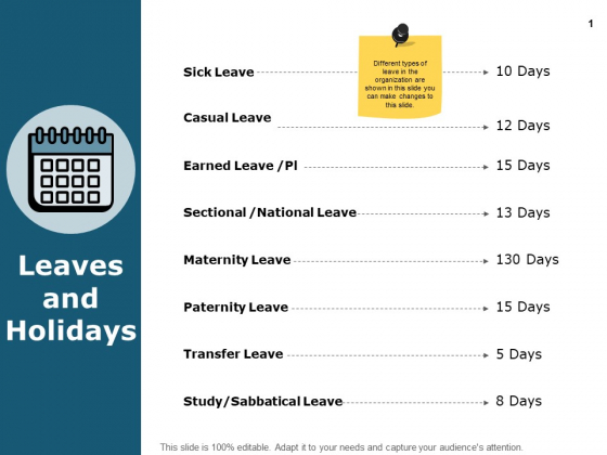 Leaves And Holidays Calender Ppt PowerPoint Presentation Portfolio Demonstration