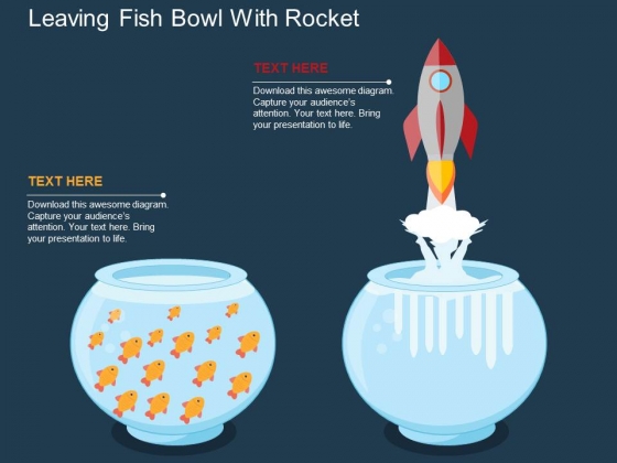 Leaving Fish Bowl With Rocket Powerpoint Templates Leaving Fish Bowl With Rocket Powerpoint Templates