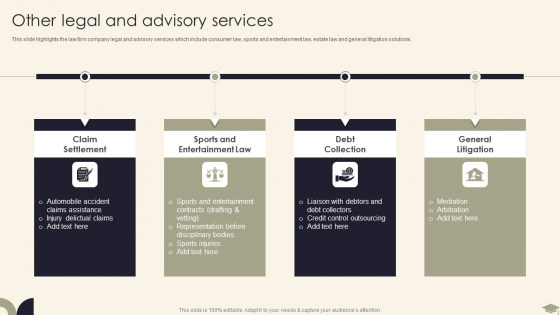 Legal Advisory Company Description Other Legal And Advisory Services Topics PDF Legal Advisory Company Description Other Legal And Advisory Services Topics PDF