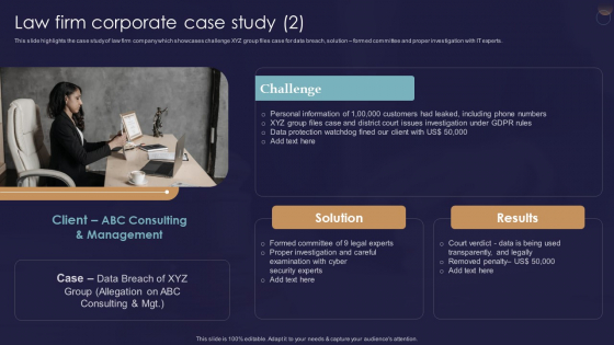 Legal And Law Assistance LLP Business Law Firm Corporate Case Study Slides PDF Legal And Law Assistance LLP Business Law Firm Corporate Case Study Slides PDF