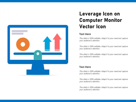 Leverage Icon On Computer Monitor Vector Icon Ppt PowerPoint Presentation Pictures Graphics PDF