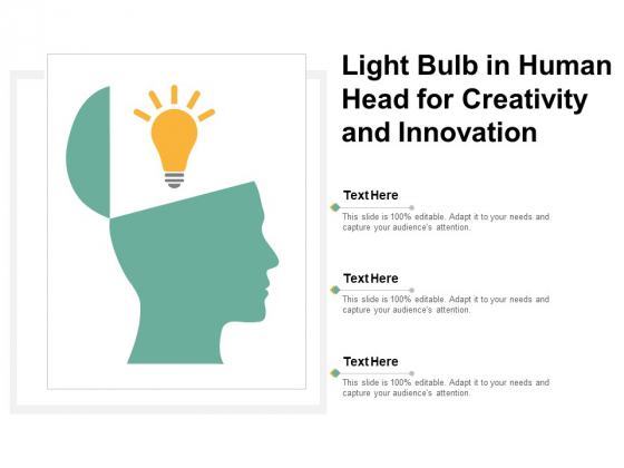 Light Bulb In Human Head For Creativity And Innovation Ppt PowerPoint Presentation Layouts Designs Download