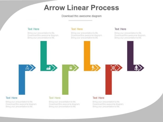 Linear Arrows Steps Process Diagram Powerpoint Slides