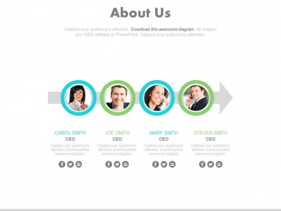 Linear Chart Of Employee Pictures Powerpoint Slides Linear Chart Of Employee Pictures Powerpoint Slides