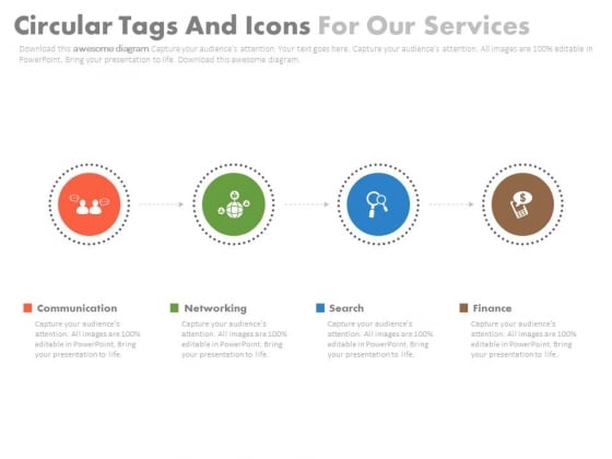 Linear Circle Tags With Icons Powerpoint Slides Linear Circle Tags With Icons Powerpoint Slides