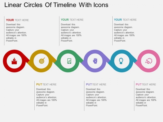 Linear Circles Of Timeline With Icons Powerpoint Template Linear Circles Of Timeline With Icons Powerpoint Template