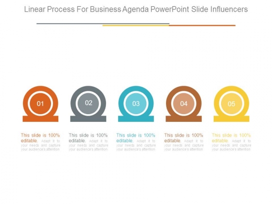 Linear Process For Business Agenda Powerpoint Slide Influencers