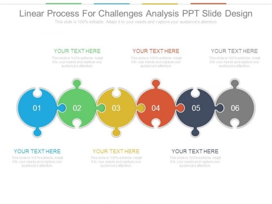 Linear Process For Challenges Analysis Ppt Slide Design