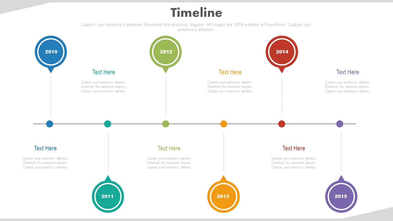 Linear Representation Of Timeline Events Powerpoint Slides