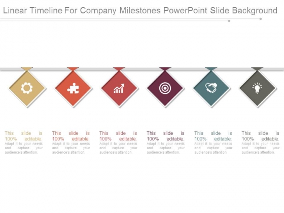 Linear Timeline For Company Milestones Powerpoint Slide Background