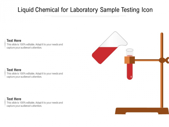Liquid Chemical For Laboratory Sample Testing Icon Ppt PowerPoint Presentation Styles Diagrams PDF