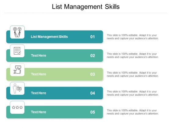 List Management Skills Ppt PowerPoint Presentation Pictures Design Ideas Cpb