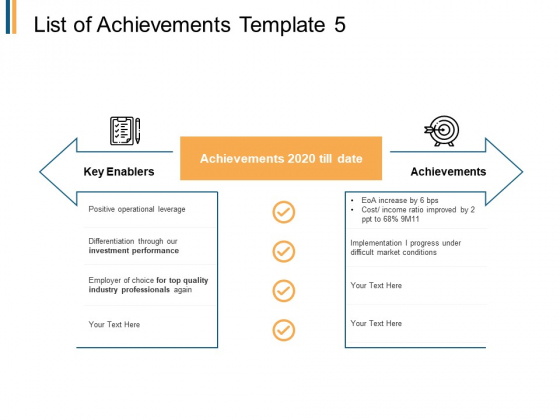 List Of Achievements Enablers Ppt PowerPoint Presentation Layouts Microsoft List Of Achievements Enablers Ppt PowerPoint Presentation Layouts Microsoft