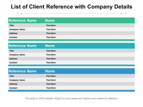 List Of Client Reference With Company Details Ppt PowerPoint Presentation Diagram Lists PDF List Of Client Reference With Company Details Ppt PowerPoint Presentation Diagram Lists PDF