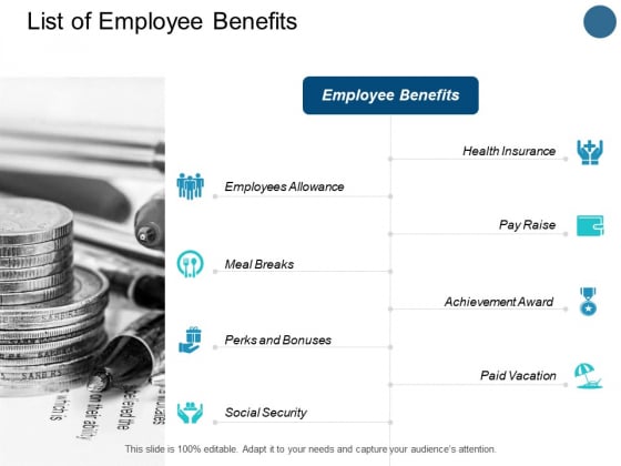 List Of Employee Benefits Currency Ppt PowerPoint Presentation Portfolio Deck List Of Employee Benefits Currency Ppt PowerPoint Presentation Portfolio Deck