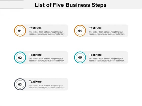 List Of Five Business Steps Ppt PowerPoint Presentation Summary Format List Of Five Business Steps Ppt PowerPoint Presentation Summary Format