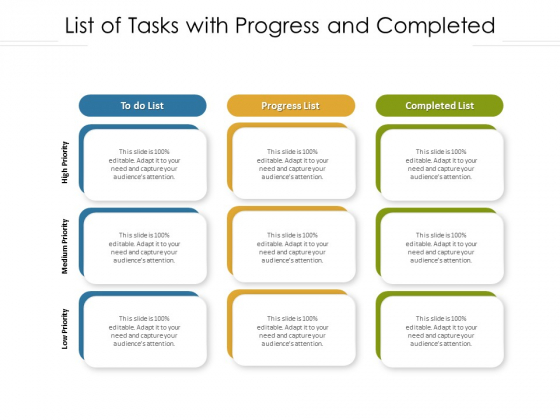 List Of Tasks With Progress And Completed Ppt Styles Aids PDF List Of Tasks With Progress And Completed Ppt Styles Aids PDF