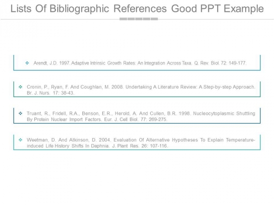 Lists Of Bibliographic References Good Ppt Example Lists Of Bibliographic References Good Ppt Example