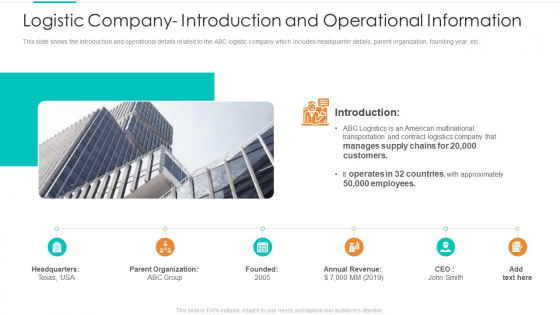 Logistic Company Introduction And Operational Information Download PDF Logistic Company Introduction And Operational Information Download PDF