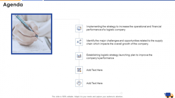 Logistics Approach To Improve Supply Chain Performance Agenda Portrait PDF Logistics Approach To Improve Supply Chain Performance Agenda Portrait PDF