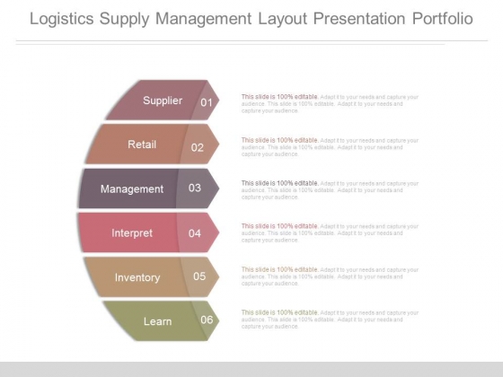 Logistics Supply Management Layout Presentation Portfolio Logistics Supply Management Layout Presentation Portfolio