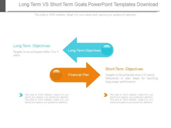 Long Term Vs Short Term Goals Powerpoint Templates Download