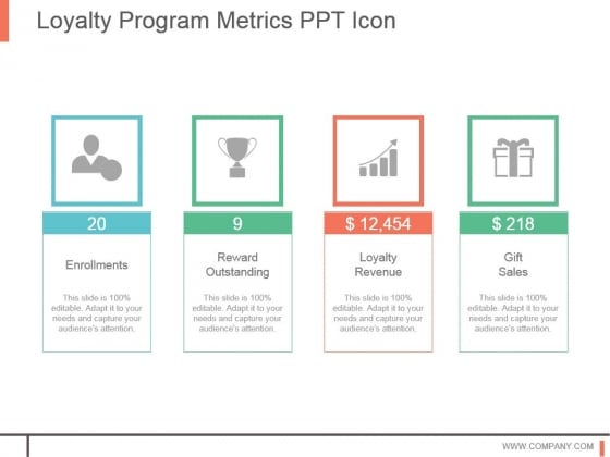 Loyalty Program Metrics Ppt Icon