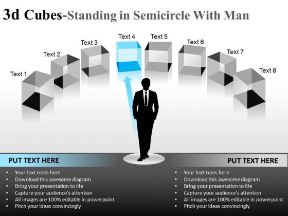 Leadership 3d Cube Standing In Semicircle With Man PowerPoint Slides And Ppt Diagram Templates Leadership 3d Cube Standing In Semicircle With Man PowerPoint Slides And Ppt Diagram Templates