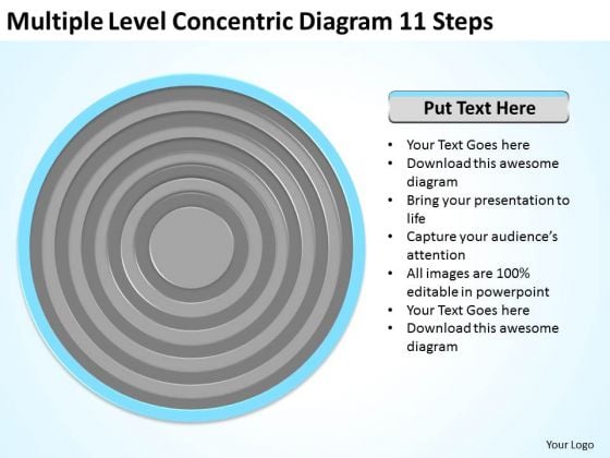 Level Concentric Diagram 11 Steps Catering Business Plan Template PowerPoint Slides