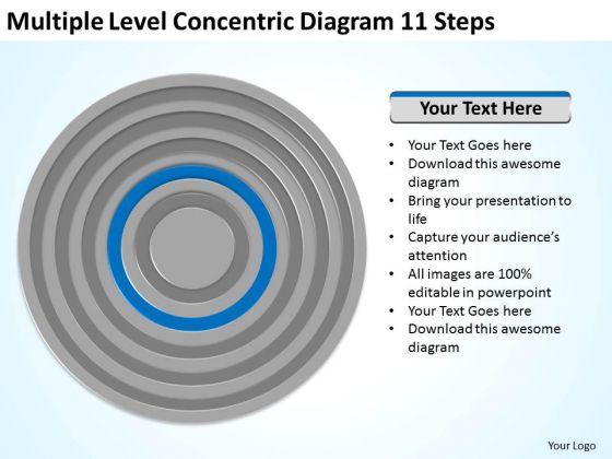 Level Concentric Diagram 11 Steps Ppt Small Business Plan Template Free PowerPoint Slides